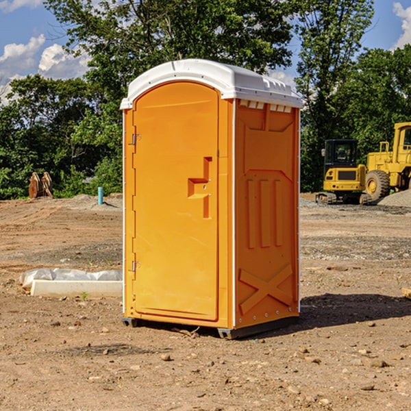 how often are the portable restrooms cleaned and serviced during a rental period in Running Water South Dakota